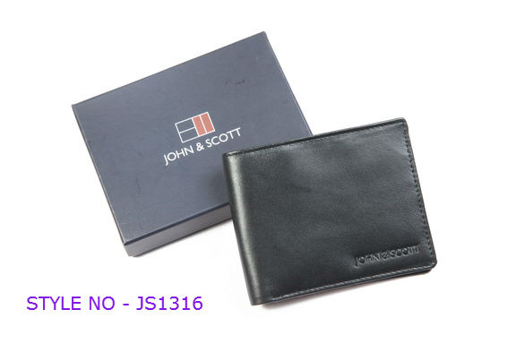 JS1316 Mens Black Leather Wallet
