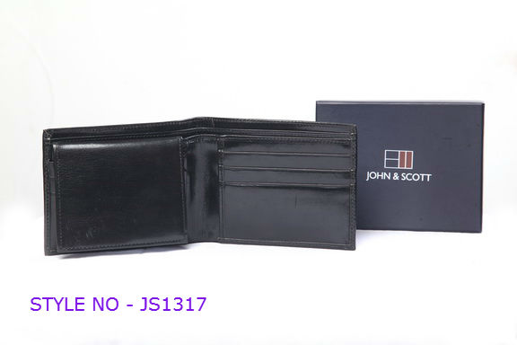 JS1317 Mens Black Leather Wallet