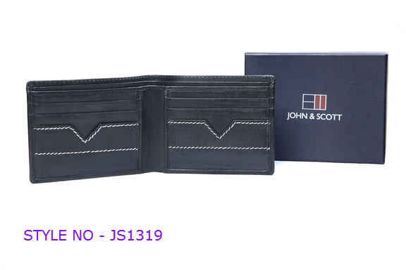 JS1319 Mens Black Leather Wallet