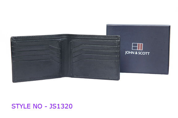 JS1320 Mens Black Leather Wallet