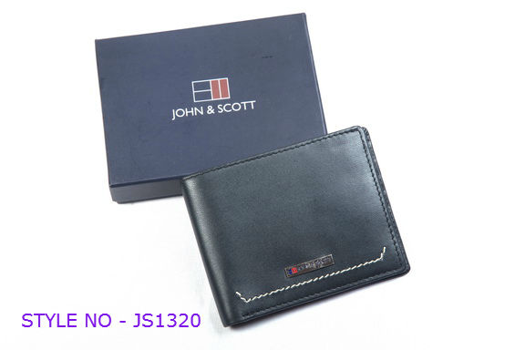 JS1320 Mens Black Leather Wallet