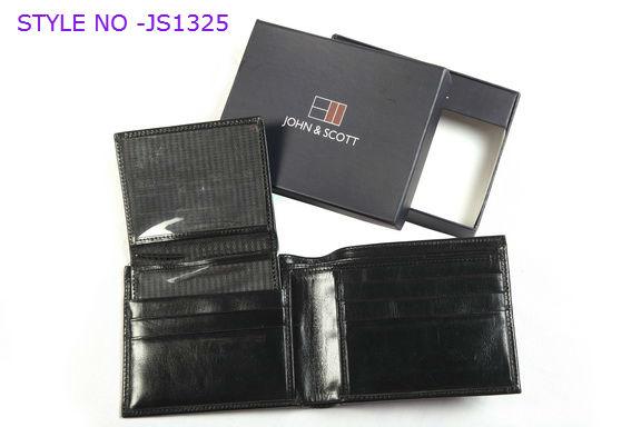 JS1325 Mens Black Leather Wallet