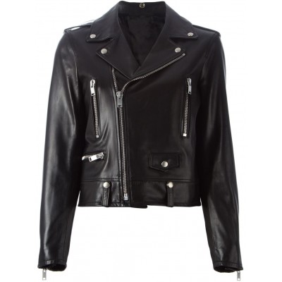 Ladies Black Leather Jacket 01