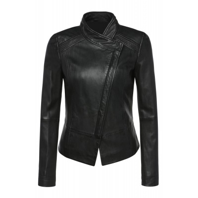 Ladies Black Leather Jacket 02