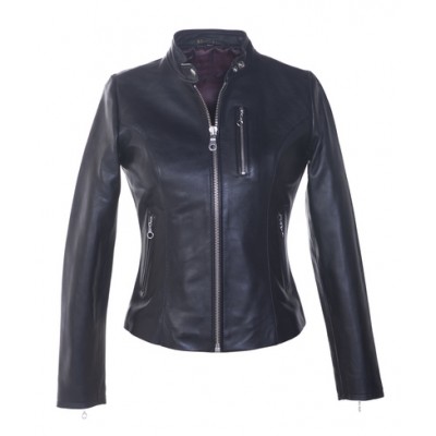 Ladies Black Leather Jacket 03