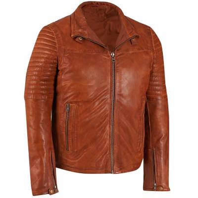 Mens Light Brown Leather Jacket 01