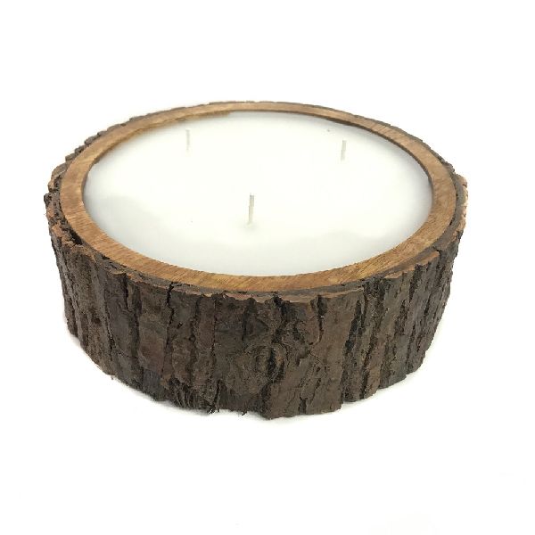 Wood Bark Tea Light Candle