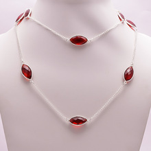 Amethyst Quartz Gemstone Silver Necklace