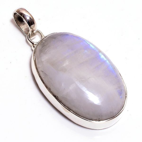 Rainbow Moonstone Silver Pendant