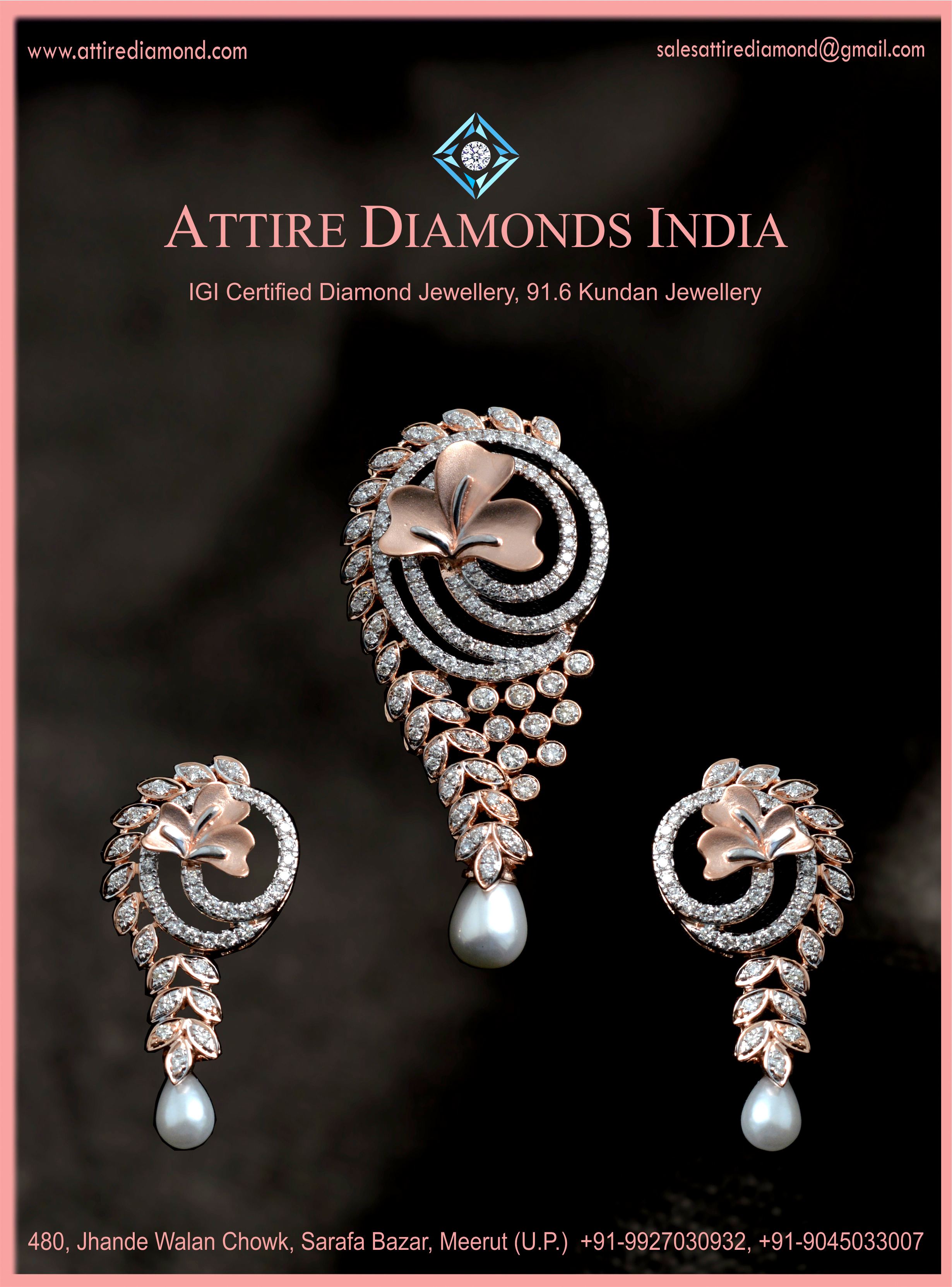 light weight diamond pendant sets