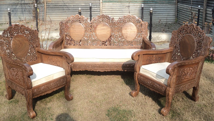 Sofa Set 3 Pieces Full Carved 01