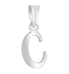 925 Sterling Silver C Alphabet Pendant