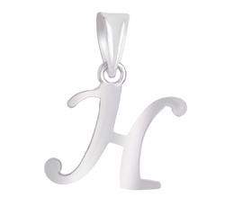 925 Sterling Silver H Alphabet Pendant