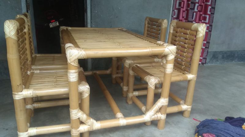 Bamboo Dining Table Set Manufacturer Supplier In Dist Barpeta India Bamboo Dining Table Set