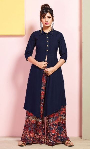 Rayon Cotton Kurti with Printed Palazzo 02