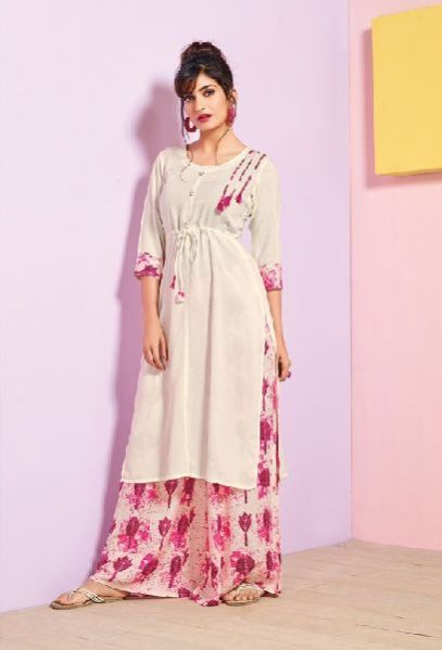 Rayon Cotton Kurti with Printed Palazzo 03