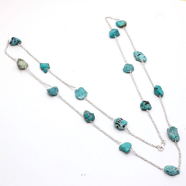 Turquoise Raw Gemstone Necklace
