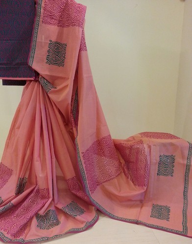 Pastel Pink Jute Silk Saree