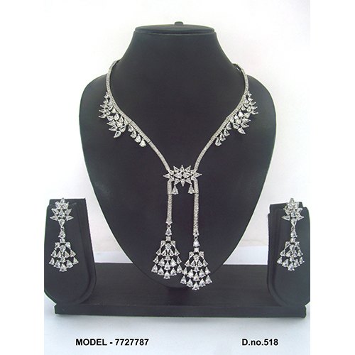 100% Pure American Diamond Necklace Set