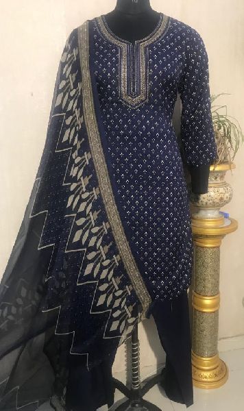 Ladies Blue Salwar Suit (D. No. 2416)