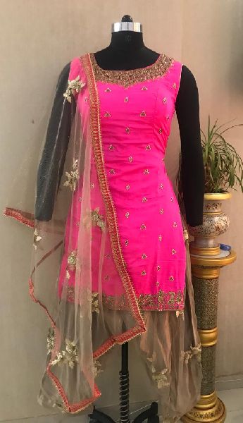 Ladies Pink Handwork Salwar Suit