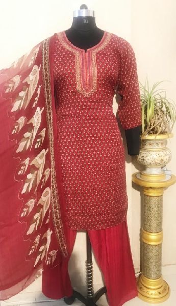 Ladies Red Salwar Suit (D. No. 2416)