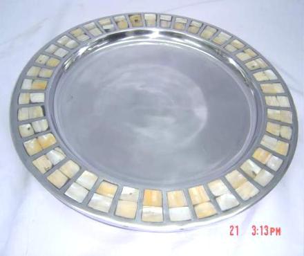 Mother of Pearl Border Round Platter