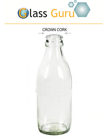 Crown Cap Milk Glass Bottle