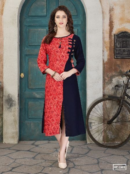 GE-1002 GLAM VOL-1 Rayon Cotton Kurti