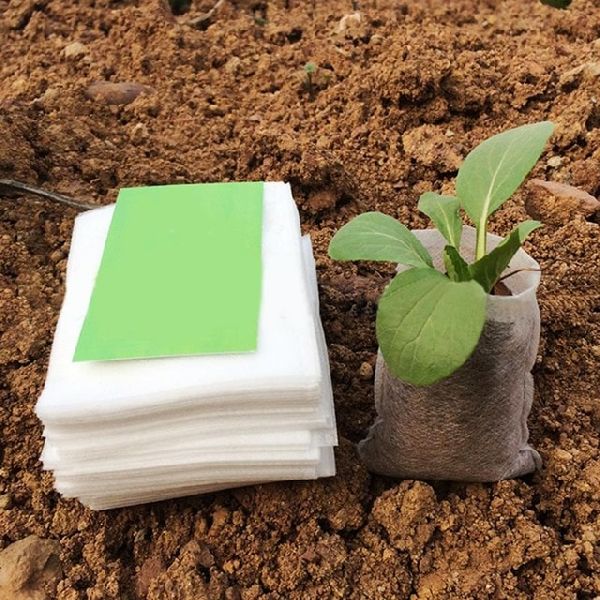 TOPINCN 100Pcs Seedling Bag Degradable Non-Woven Fabric Grow Breathable Nursery Pots Raising Bag Plants Pouch Home Garden Supply 1415cm 