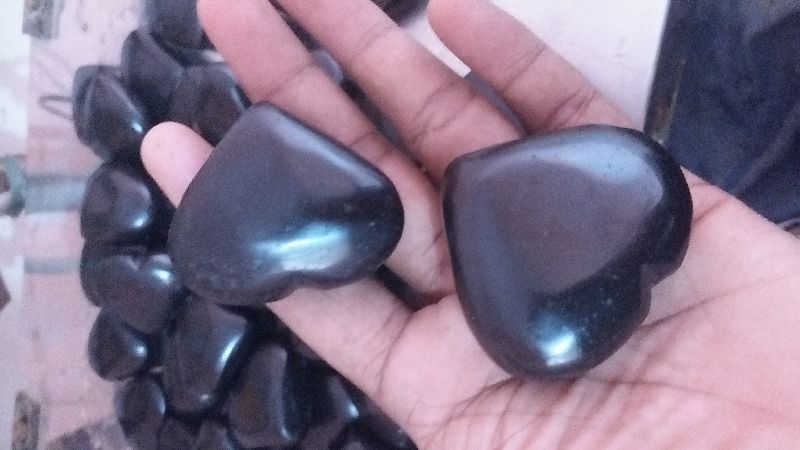 Black Agate Stone Heart