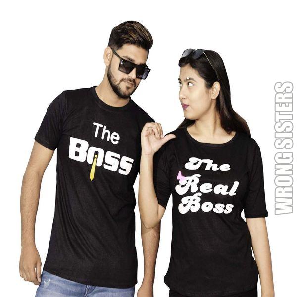 Boss Printed Couple T-Shirt