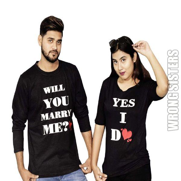 Marry Me Printed Couple T-Shirt