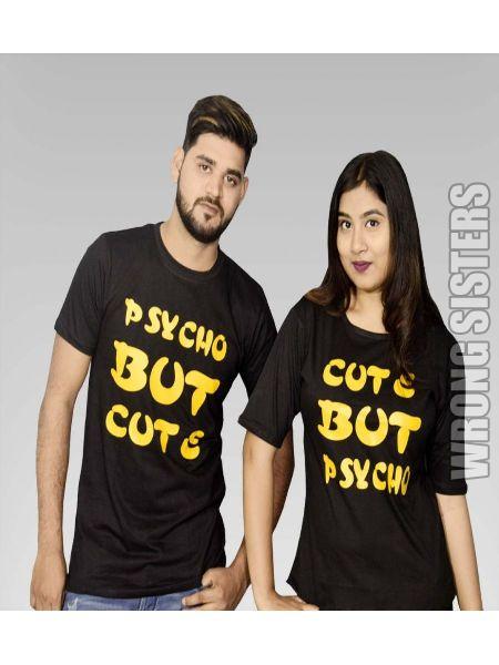 Psycho Printed Couple T-Shirt