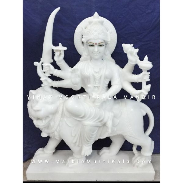 White Marble Durga Mata Murti