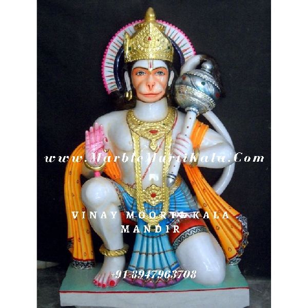 Multicolour Hanuman Marble Statue