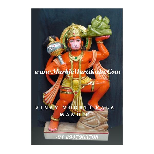 Veer Hanuman Marble Statue