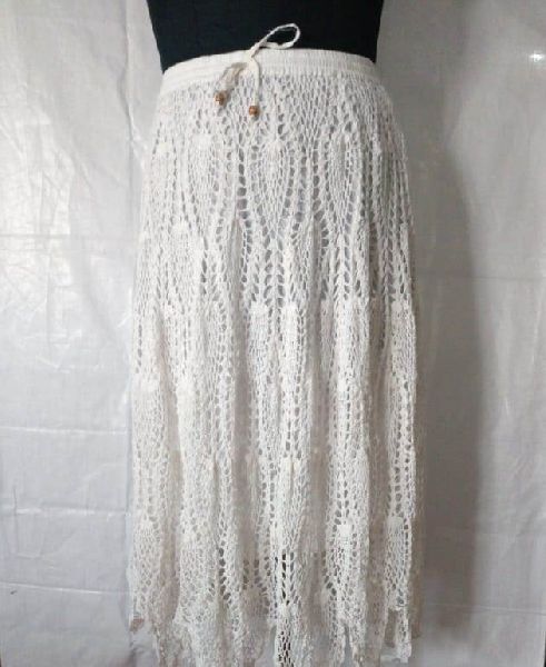 Crochet White Skirt - Manufacturer Exporter Supplier from Sonipat India
