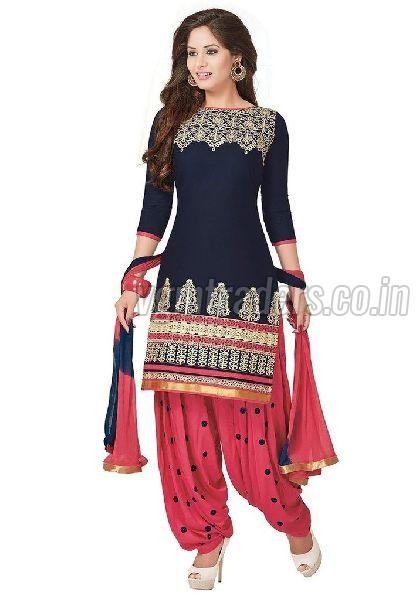 Ladies Embroidered Patiala Suit