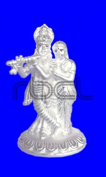 1025 Silver Radha Krishna Statue