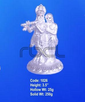 1026 Sterling Silver Radha Krishna Statue