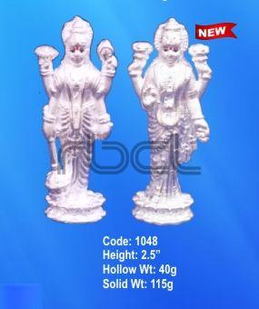 1048 Sterling Silver Vishnu Laxmi Statue