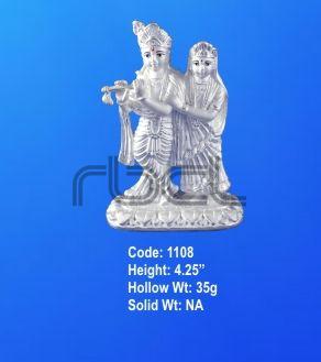 1108 Sterling Silver Radha Krishna Statue