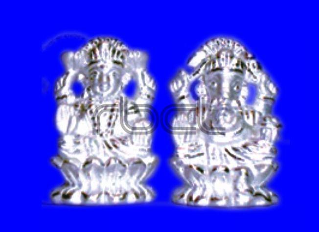 124 Silver Laxmi Ganesh Statue