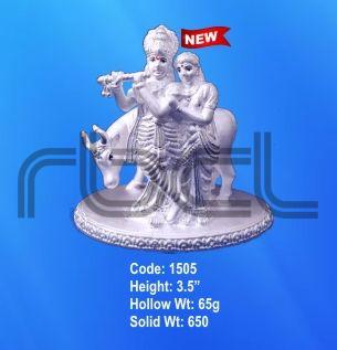 1505 Sterling Silver Radha Krishna Statue