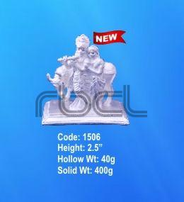 1506 Sterling Silver Radha Krishna Statue