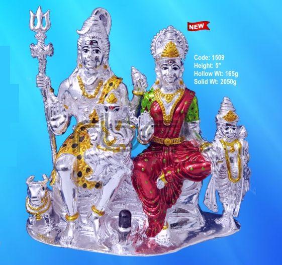 1509 Sterling Silver Shiv Parivar Statue