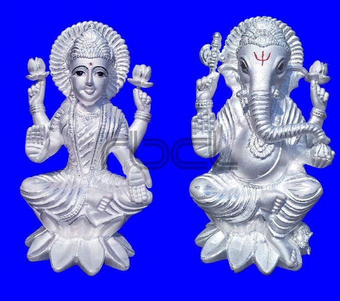 200 Silver Laxmi Ganesh Statue