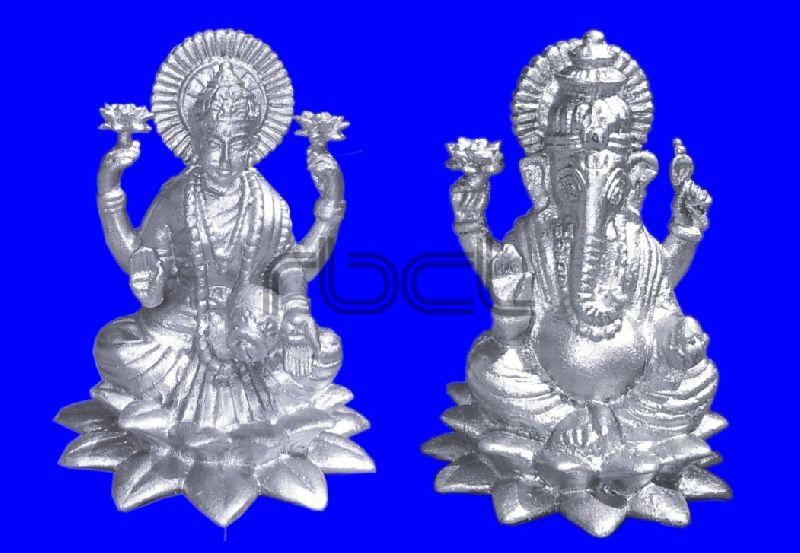 310 Silver Laxmi Ganesh Statue