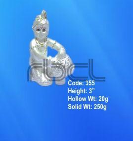 355 Sterling Silver Makhan Chor Statue